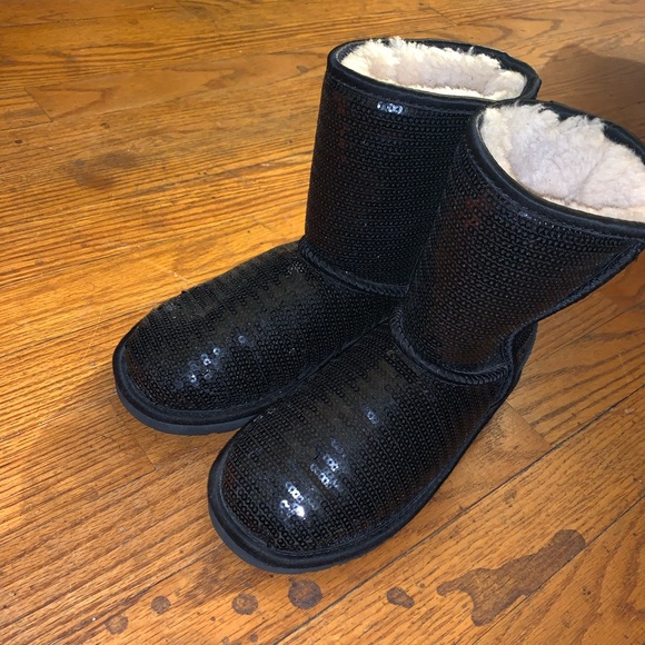 UGG Other - Lil Girls Black Sequin Ugg Boots (Authentic)
